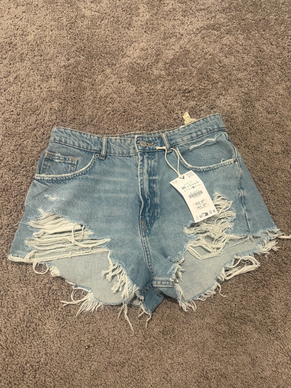 Zara high-rise curved shorts